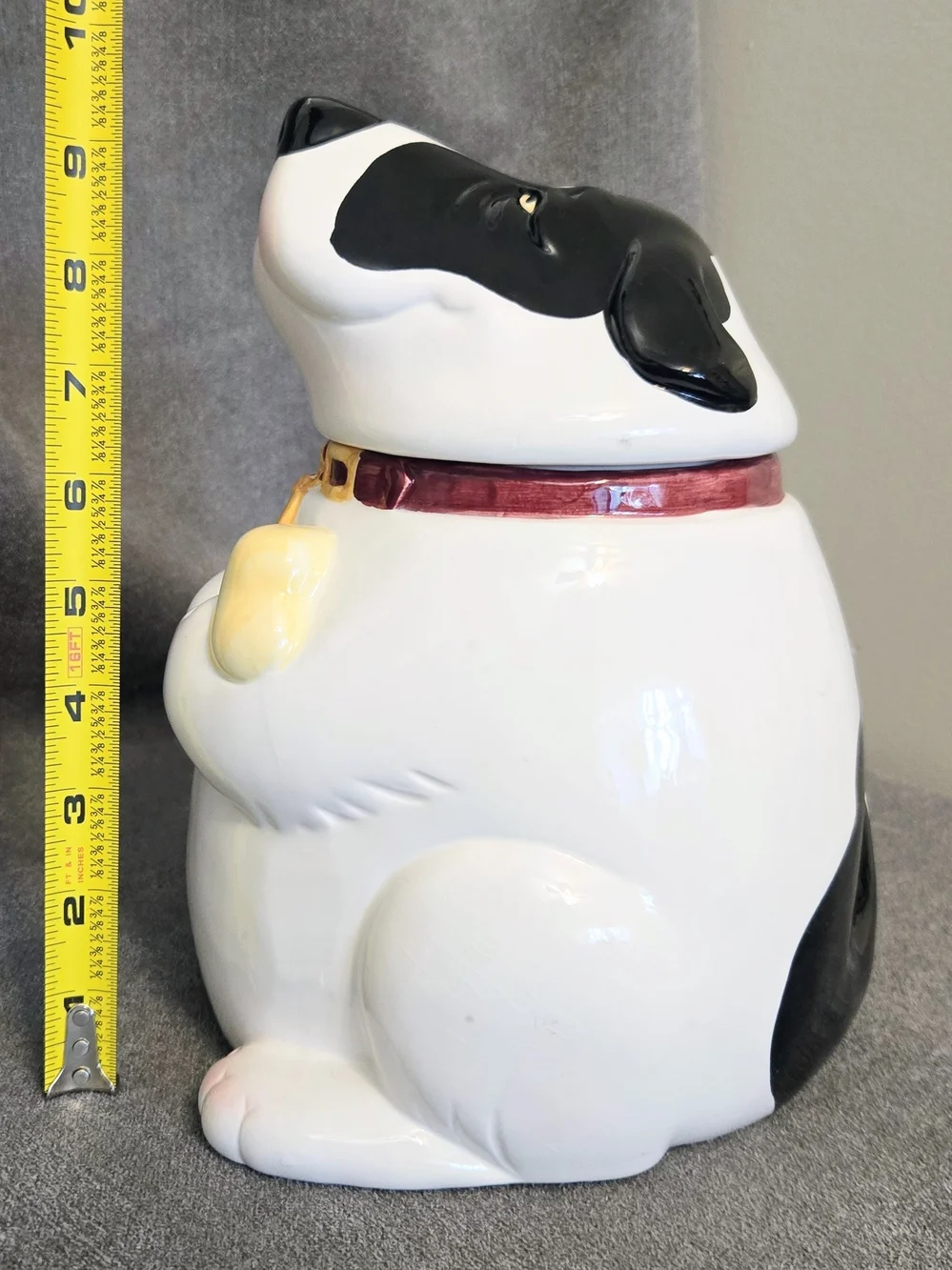 Clay Art Pudgy Dog Cookie Treat Jar Collar Hound Dog Bone Series Kitchen 1991